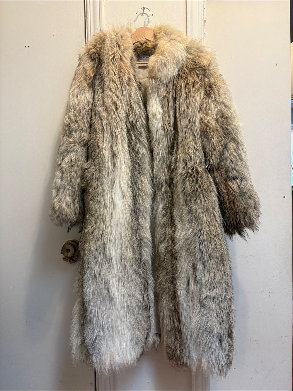 Vintage 60s 50s Full Length Fox ? Fur Long Coat